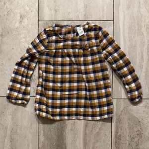 Carter's Plaid Long-Sleeve Top - Mustard Navy White